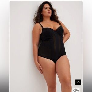 Black scrappy bodysuit